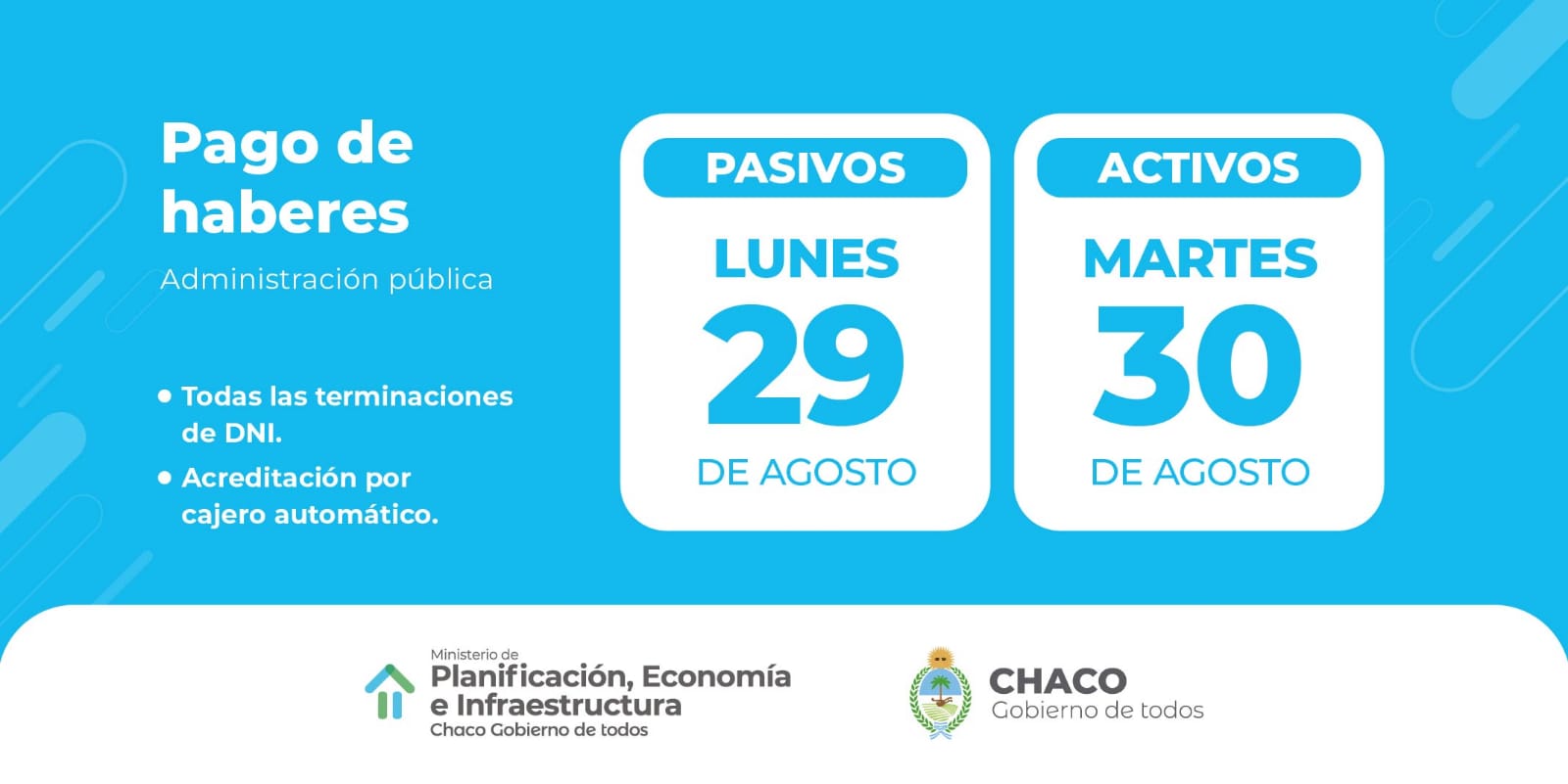*EL GOBIERNO DIO A CONOCER EL CRONOGRAMA DE PAGO DE LA ADMINISTRACIÓN PÚBLICA*