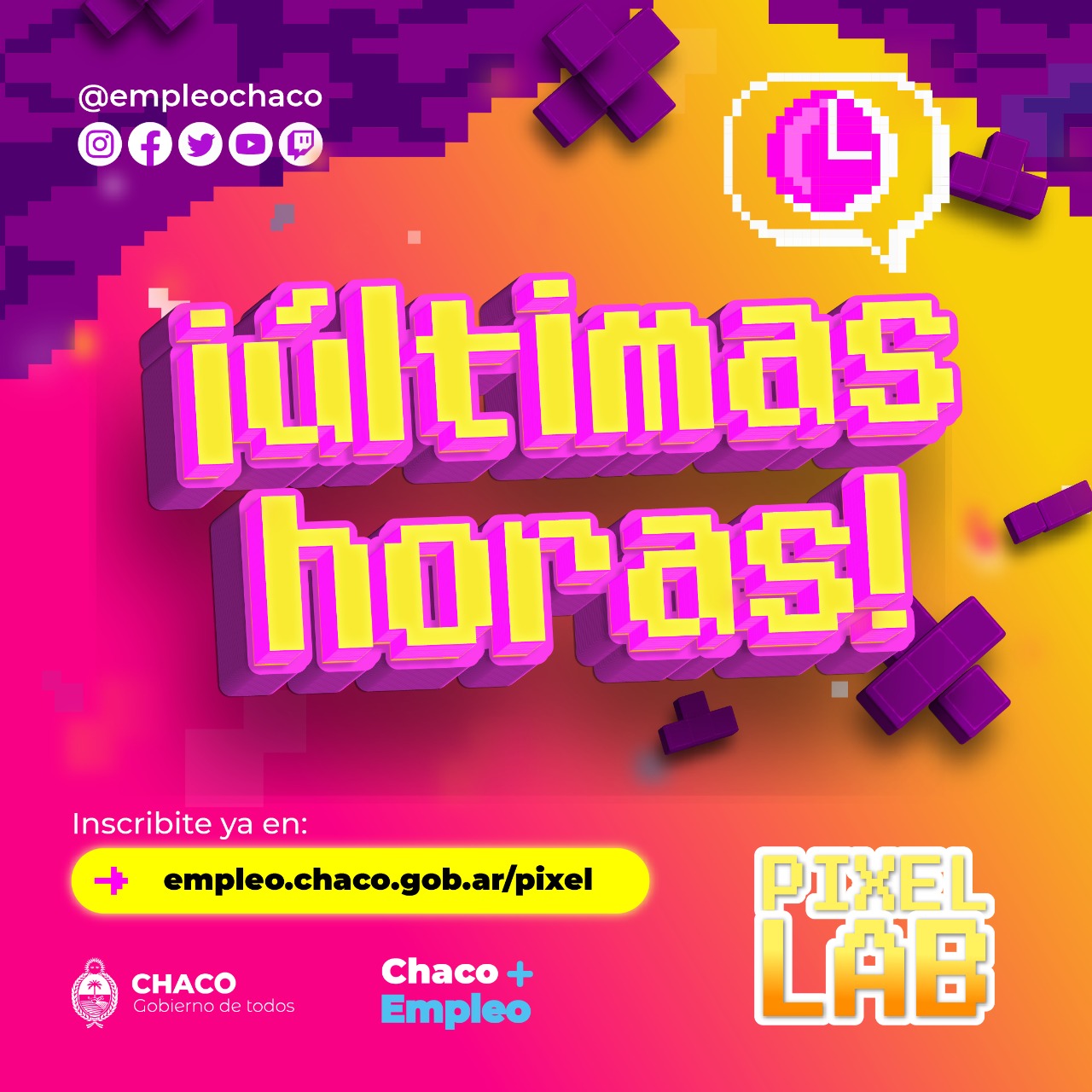 ÚLTIMAS HORAS PARA INSCRIBIRSE A PIXEL LAB CHACO, LA INICIATIVA DEL GOBIERNO PROVINCIAL PARA EL DESARROLLO DE VIDEOJUEGOS 